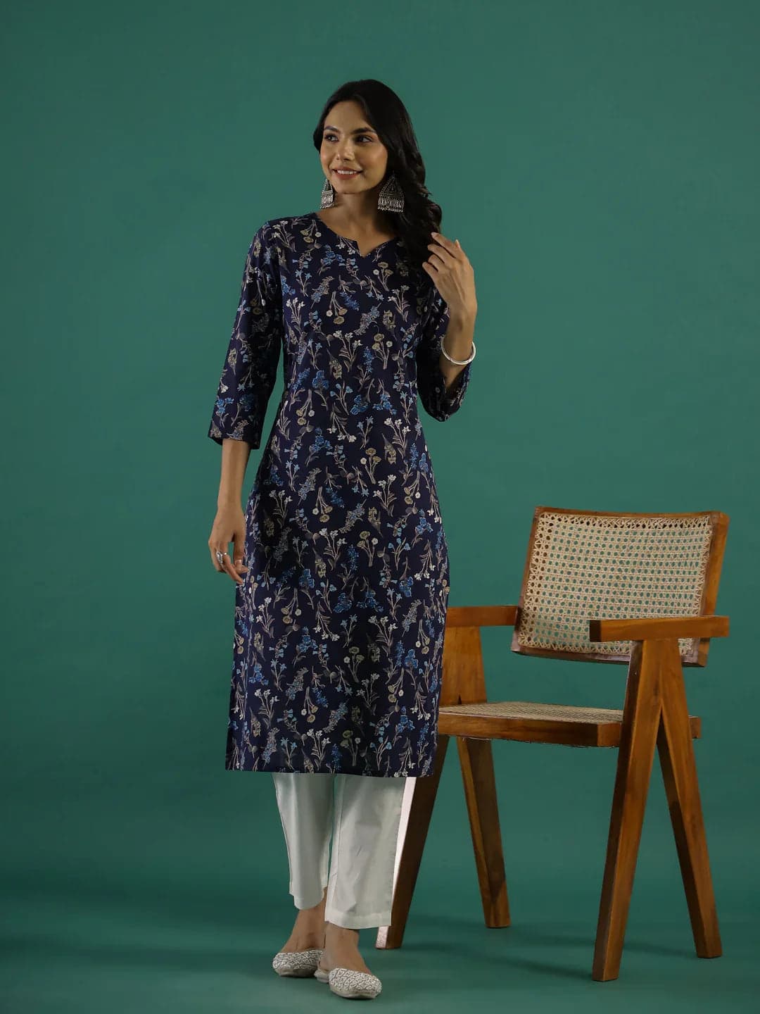 Toymi Fashion Navy Blossom Festival Tunic